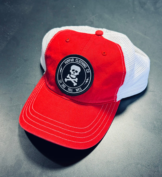 Skull Logo Washed Slouch 6 Panel Hats