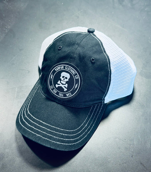 Skull Logo Washed Slouch 6 Panel Hats