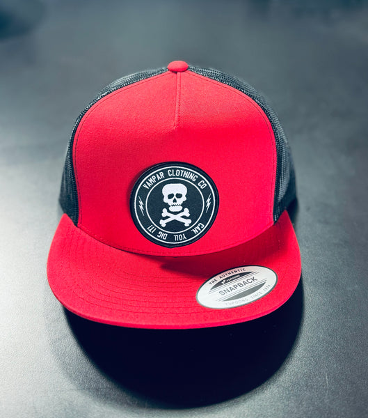 Skull Logo Flat Bill Truckers
