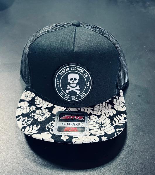 Skull Logo Flat Bill Truckers