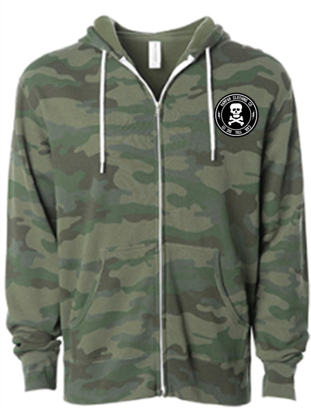 Skull Logo Light Weight Zip Hoodies