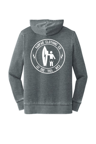 Can. You. Dig it! Distressed Zip Up Hoodie