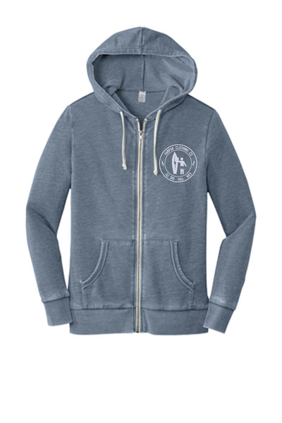 Can. You. Dig it! Distressed Zip Up Hoodie