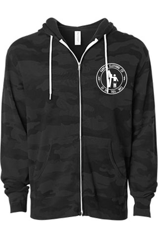 Camo Pattern Light Weigh Zip Up Unisex Hoodies