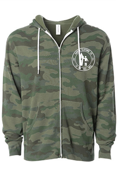 Camo Pattern Light Weigh Zip Up Unisex Hoodies